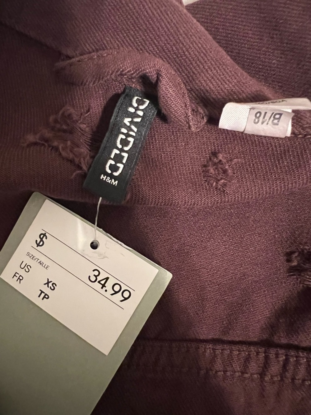 H&M Cropped Distressed Jean Jacket - Picture 9 of 10